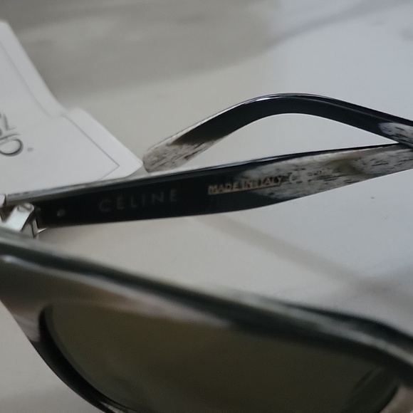 BRAND NEW Celine Sunglasses Smokey Dark Horn Square Rim - Picture 4 of 7